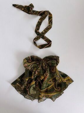 Live 4 Truth Olive Green Paisley Strapless Tie Top